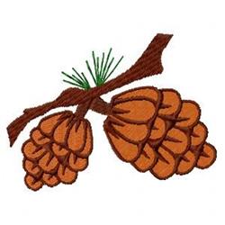 detailed tree machine embroidery pattern - Pine Cone for decorative pillow covers