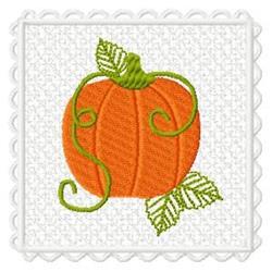 Pumpkin Square - 4x4 pumpkin detailed embroidery design for patchwork quilt blocks