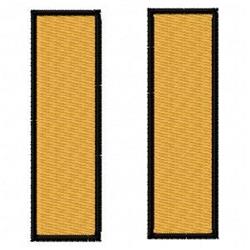 Rectangular patches in golden yellow with black borders, featuring a simple, modern design.