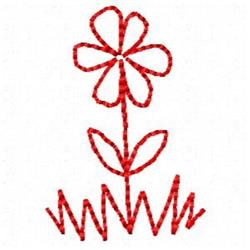 quick stitch daisy redwork machine embroidery pattern - Redwork Daisy for kitchen aprons