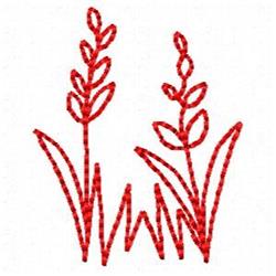leaf redwork machine digital embroidery - Redwork Grass perfect for reusable tote bags