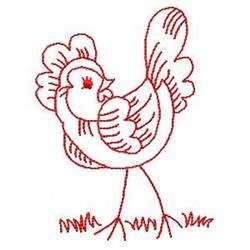 bird redwork machine embroidery - Redwork Hen perfect for patchwork quilt blocks