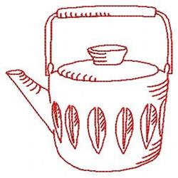pot redwork machine digital embroidery - Redwork Tea Pot perfect for Gift Items