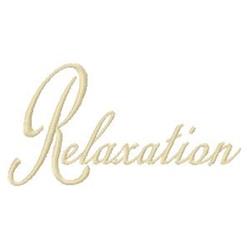 Relaxation text in elegant script font with gentle curves, featuring soft neutral tones, ideal for calming decor.