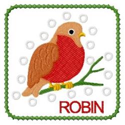 bird detailed machine digital embroidery - Robin Block perfect for kitchen tea towels