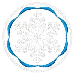detailed winter snowflake machine embroidery pattern - Snowflake Circle for kitchen tea towels