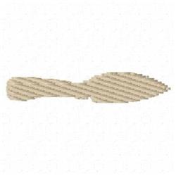 Applique spade outline in light beige with striped texture, minimalist design perfect for contemporary embroidery.