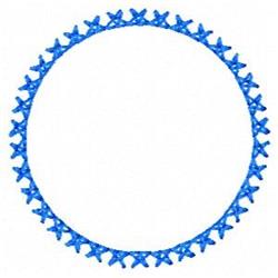 Spiked Circle - 4x4 circle quick stitch embroidery design for decorative pillow covers