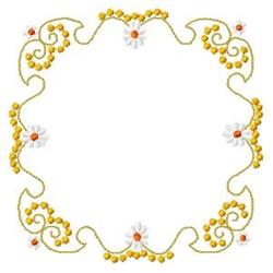 daisy beginner-friendly machine embroidery - Square Daisy Frame for patchwork quilt blocks