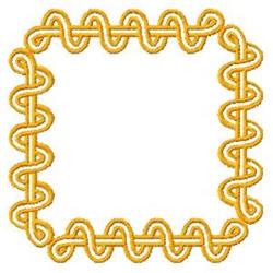 Decorative border in playful style featuring a square shape outlined in yellow lines for cheerful embellishments.