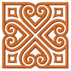 Square Scrollwork Adornment - 4x4 adornment detailed embroidery design for decorative pillow covers