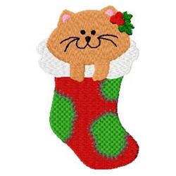 kitten detailed machine embroidery - Stocking Cat perfect for patchwork quilt blocks