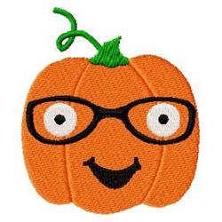 detailed halloween pumpkin machine embroidery pattern - Studious Jack-O-Lantern for reusable tote bags