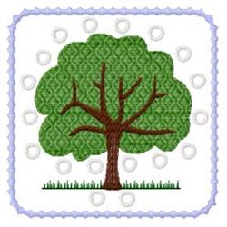 Playful tree with vibrant green foliage, a brown trunk, and grass, designed for children's decor.