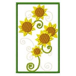 detailed sunflower machine embroidery pattern - Sunflower Rectangle for patchwork quilt blocks