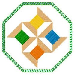 detailed block machine embroidery pattern - Thread Spools Quilt Block for kitchen aprons