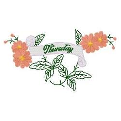 daisy detailed machine digital embroidery - Thursday perfect for kitchen tea towels