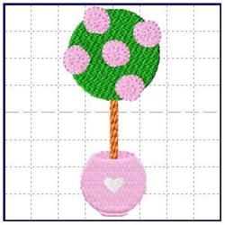 beginner-friendly tree machine embroidery pattern - Topiary for kitchen tea towels