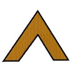 Geometric triangle in bold yellow with a thick black outline, showcasing modern simplicity. Perfect for stock design.