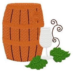 Wine Cask - 4x4 cask detailed machine embroidery design perfect for reusable tote bags
