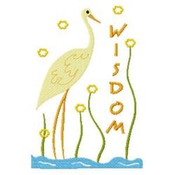 Wisdom - 5x7 bird detailed machine embroidery design for decorative pillow covers