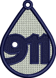 beginner-friendly 911 machine embroidery pattern - FSL 911 perfect for Keychains