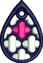 drop quick stitch machine embroidery - FSL Abstract Drop perfect for Keychains