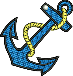 FSL Anchor - 4x4 anchor beginner-friendly embroidery design for reusable tote bags