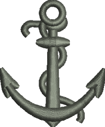 FSL Anchor - 4x4 anchor quick stitch machine embroidery design for kitchen aprons