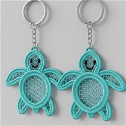 keychain beginner-friendly machine embroidery - FSL Aqua Turtle Keychains for Party Favors