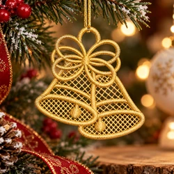FSL Bells - 4x4 bell beginner-friendly machine embroidery design for Gift Wrapping