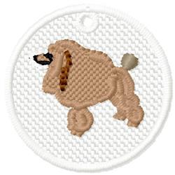 FSL brown poodle with a cheerful expression against a white background, in a playful cartoon style.