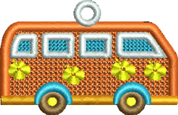 beginner-friendly fsl machine embroidery pattern - FSL Bus for reusable tote bags