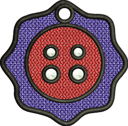FSL Button Ornament - 4x4 ornament quick stitch embroidery design for kitchen tea towels