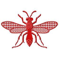 FSL buzzing insect with vivid red colors and intricate wing patterns, showcasing a detailed 3D texture.