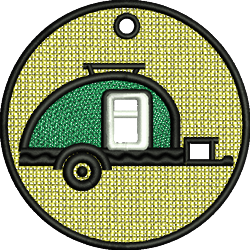 beginner-friendly camper machine embroidery pattern - FSL Camper for Camping Gear