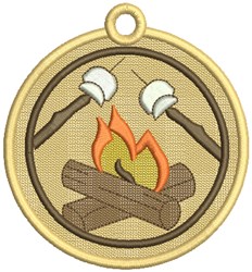 FSL Campfire - 4x4 campfire beginner-friendly embroidery design for Keychains