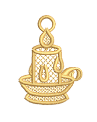 beginner-friendly christmas candle machine embroidery pattern - FSL Candle for Holiday Greeting Cards
