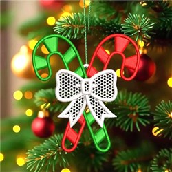 FSL Candy Canes - 4x4 cane beginner-friendly embroidery design for Christmas Tree Ornaments