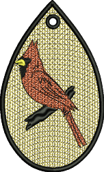 quick stitch bird machine embroidery pattern - FSL Cardinal for outdoor garden flags