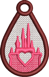 FSL Castle - 4x4 castle quick stitch machine embroidery design perfect for Keychains
