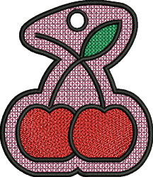 FSL Cherries - 4x4 leaf beginner-friendly embroidery design for kitchen tea towels