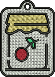 jar beginner-friendly machine embroidery - FSL Cherry Jar perfect for kitchen aprons
