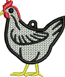 quick stitch bird machine embroidery pattern - FSL Chicken perfect for kitchen aprons