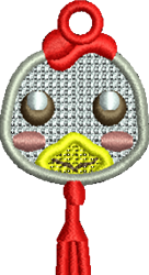 quick stitch bird machine embroidery pattern - FSL Chicken perfect for Bag Tags