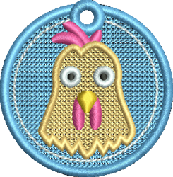 beginner-friendly bird machine embroidery pattern - FSL Chicken for Kids Clothing
