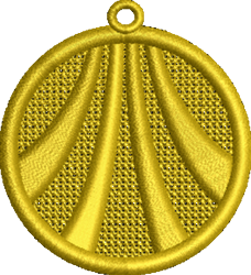 FSL circular pendant showcasing elegant gold with a textured surface, featuring a sleek round shape.
