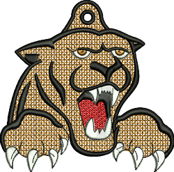 beginner-friendly cat machine embroidery pattern - FSL Cougar perfect for Bag Tags