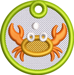 crab beginner-friendly machine embroidery - FSL Crab perfect for Summer Crafts