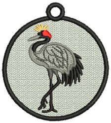 beginner-friendly bird machine embroidery pattern - FSL Crane perfect for Gift Tags